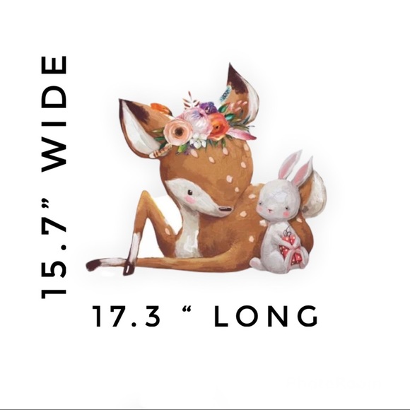 Baby Deer Nursery Decal Fawn & Bunny Rabbit Woodland Friends Wall Sticke… - Picture 3 of 5